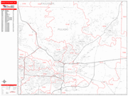North Little Rock  Wall Map Red Line Style
